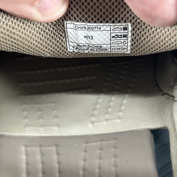 Men's Crocs Beach Line Canvas Slip On Boat Shoes Loafers Mens Size 13 Comfort - Picture 10 of 10